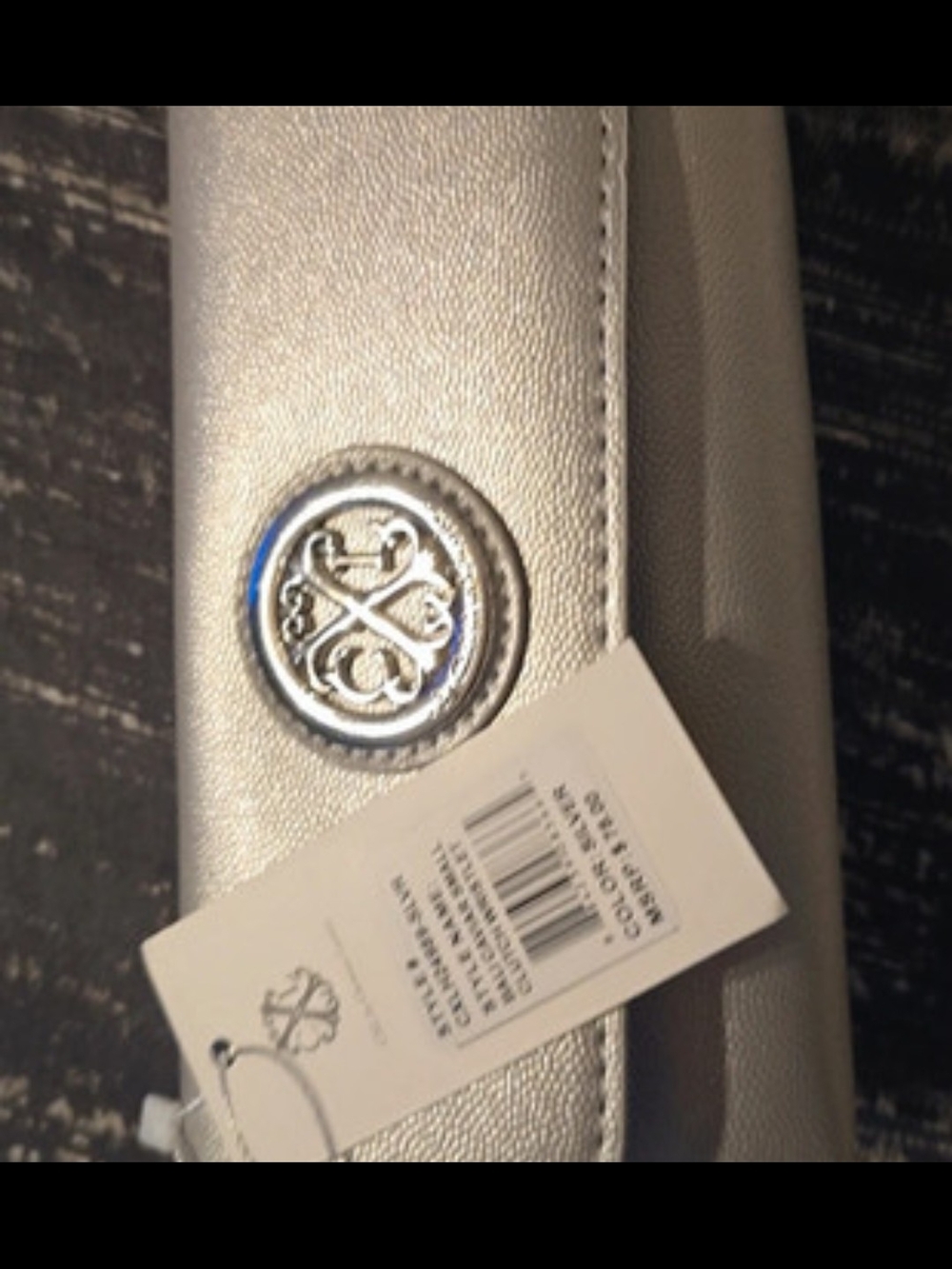 Christian Lacroix Silver Caviar Small Clutch Wristlet